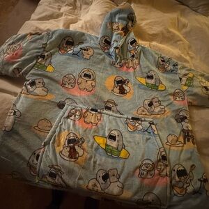 Shark Print Oodie - Blue